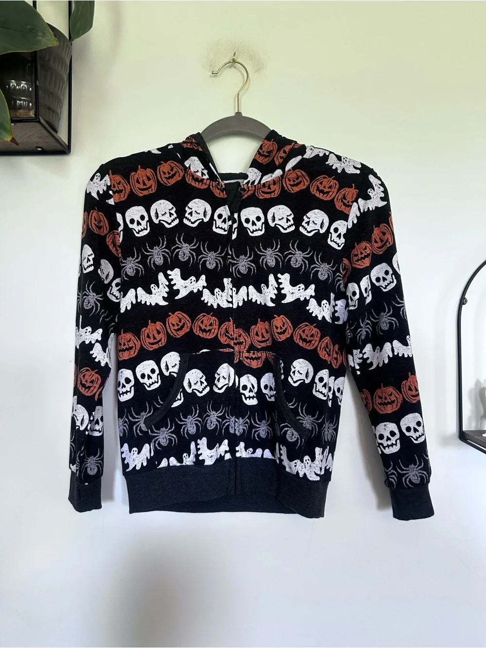 Little Sleepies Play Halloween Skulls Bats Pumpkin Jack-O-Lantern Zip Up Jacket